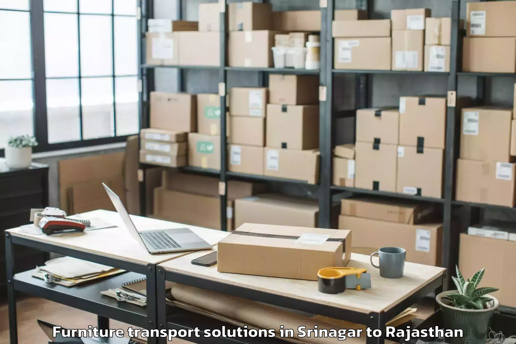 Hassle-Free Srinagar to Kushalgarh Furniture Transport Solutions